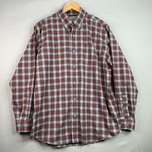LL Bean Mens Long Sleeve Plaid Button Down Shirt Traditional Fit Size L-Reg